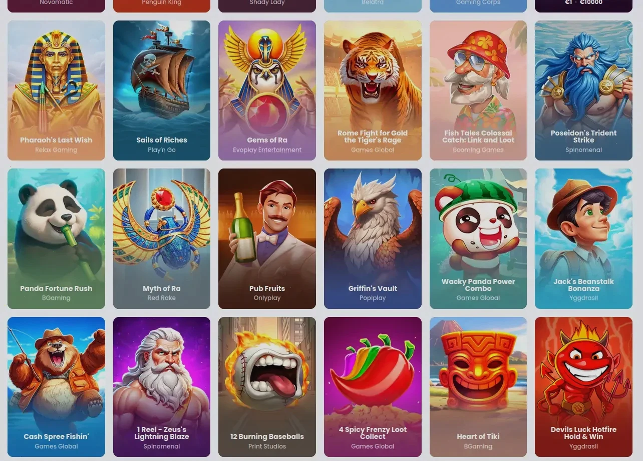 Sunnyplayer Mobile App auf Smartphone mit Slot-Auswahl